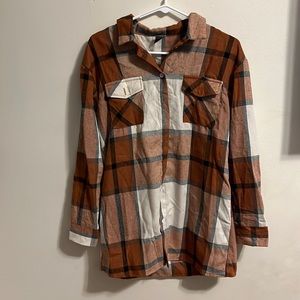 Shein, size small, tan plaid.